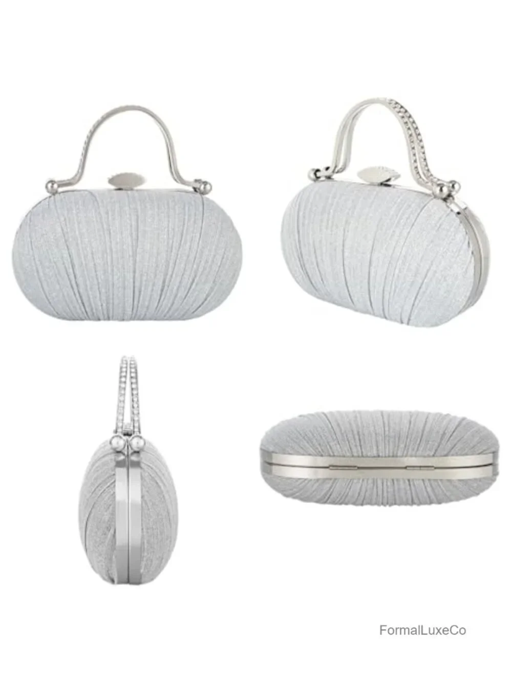 Evening Clutch Rhinestone Pearls Detachable Chain Shoulder Crossbody